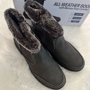 🆕 Khombu Addison Women's Gray Snow Boots Size 10 Faux Fur Lined Winter